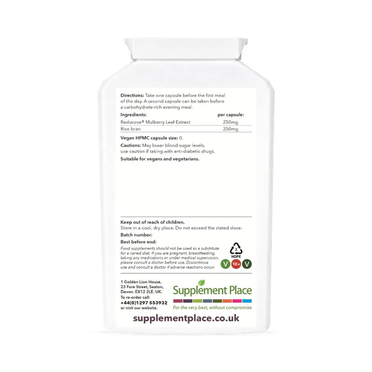 Supplement Place Reducose® Mulberry Leaf Extract 250mg | 120 Capsules, additional product view 2