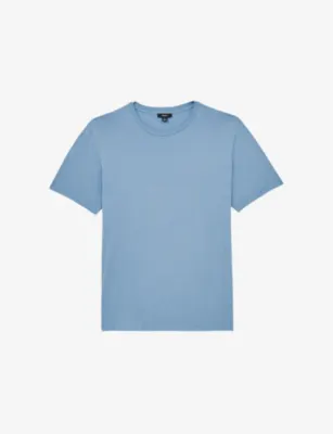REISS Bless crew-neck short-sleeve cotton-jersey T-shirt - WASHED ROSE PINK detail 2
