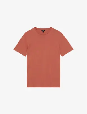 REISS Bless crew-neck short-sleeve cotton-jersey T-shirt - WASHED ROSE PINK detail 3