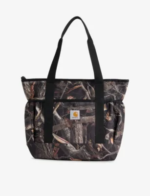 CARHARTT WIP Clapton Canvas Tote Bag - Camo Feather Tree in Black – Mens | Tote bags