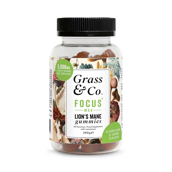 Grass & Co. FOCUS Lion's Mane Lemon & Elderflower 5000mg 60 Gummies