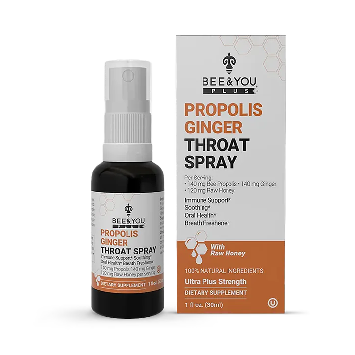 BEE&YOU Propolis Raw Honey Throat Spray with Ginger 30ml