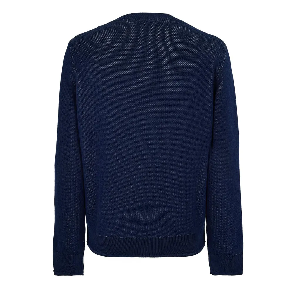 GIVENCHY Men's GIV Logo Crew Neck Jumper in Navy, additional product view 2