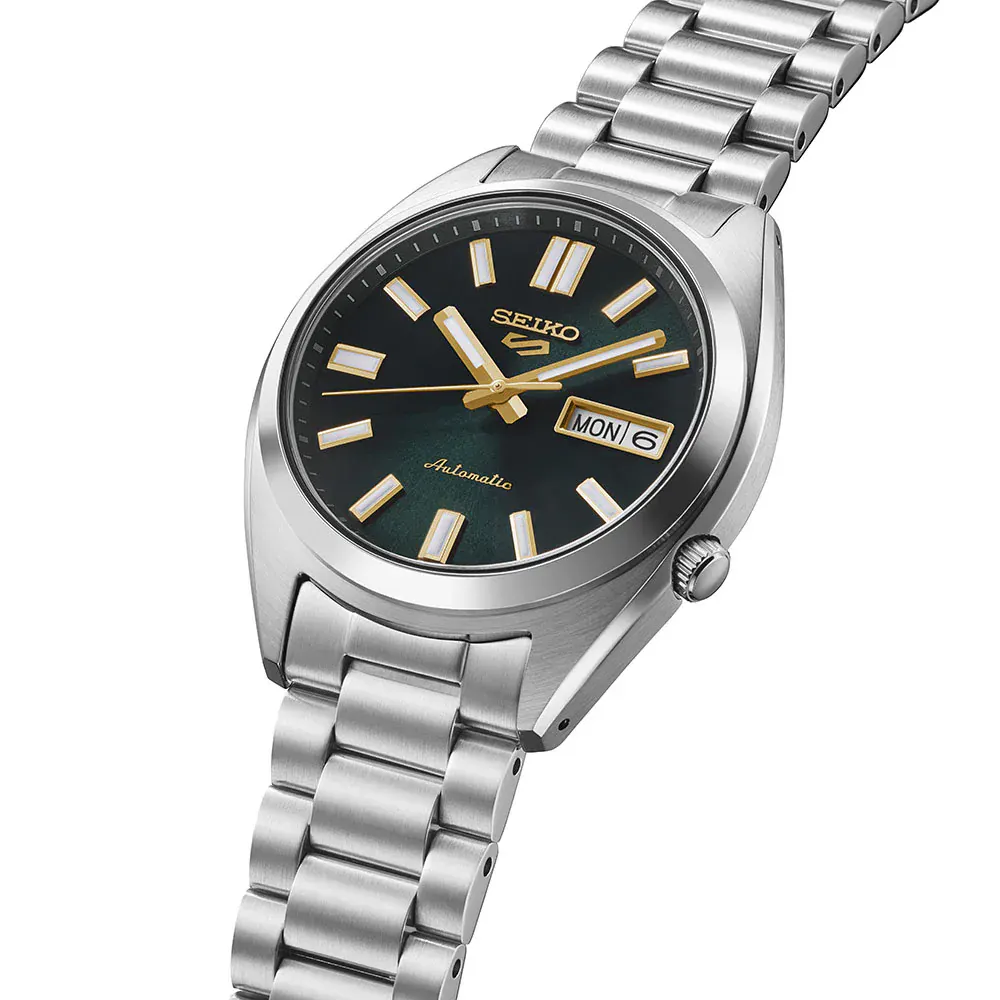 Seiko 5 Sports 5 Sports SNXS Vintage Gold Collection 37.5mm Mens Watch Green Tie in Green, additional product view 3