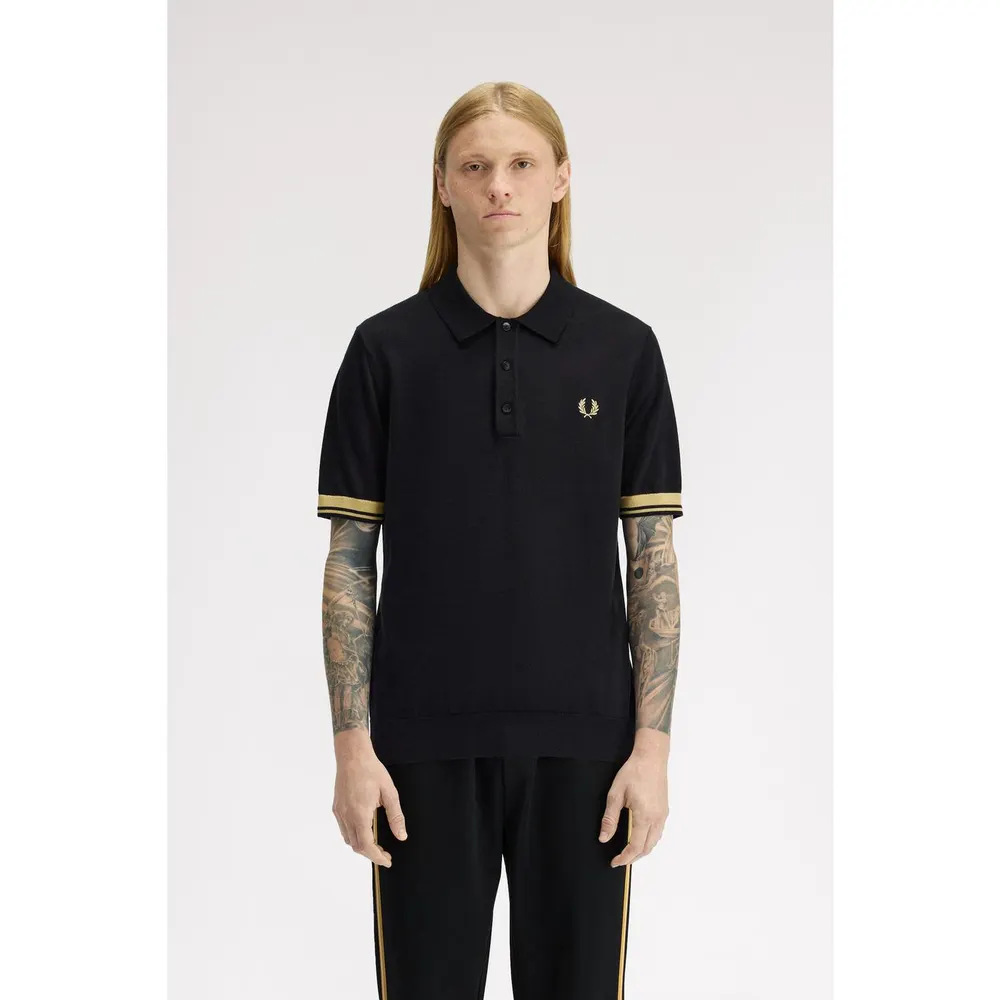Fred Perry Men's Knitted Cuff Short Sleeve Polo Shirt detail 3