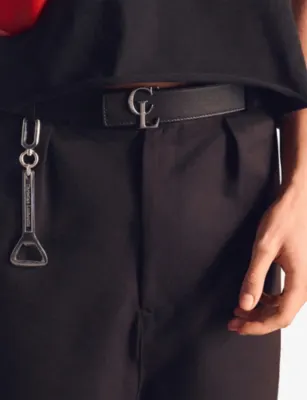 CHRISTIAN LOUBOUTIN CL logo-buckle leather belt - 32 detail 2
