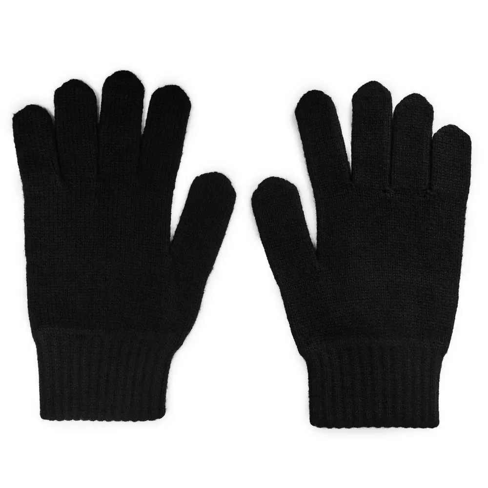 Belstaff Men's Fleece Gloves in Black, additional product view 2