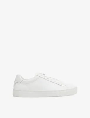 REISS Finley Leather Low-Top Trainers - BLACK - 40 in BLACK, additional product view 2