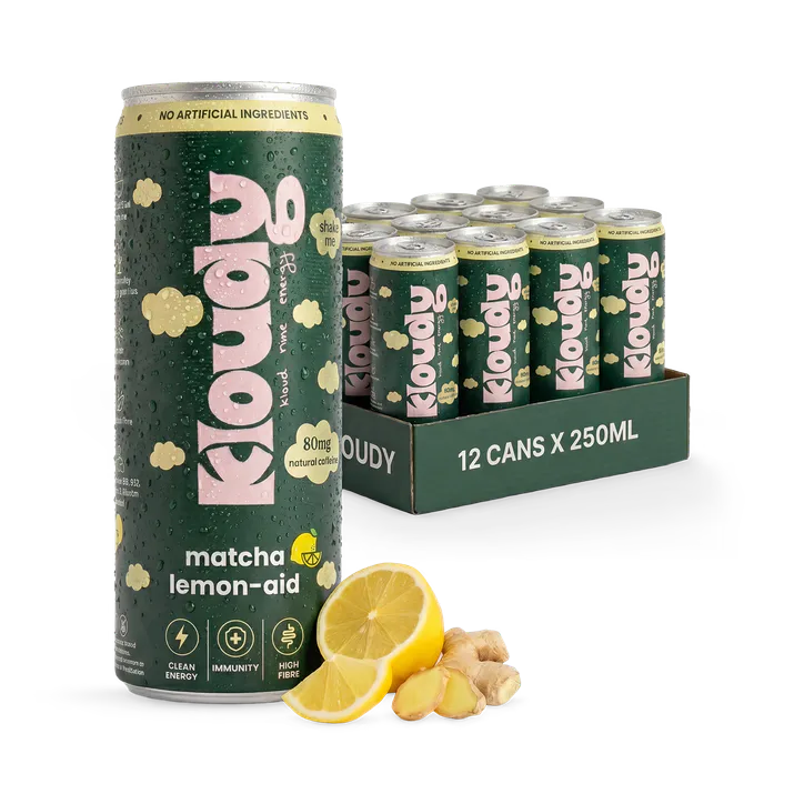 Kloudy Matcha Lemon-Aid Functional Matcha Energy Drink 12 x 250ml