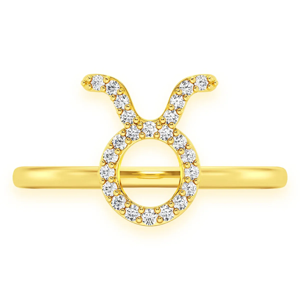 For Him Zodiac Diamond Ring in Taurus / White Gold / Natural Diamond – Ring