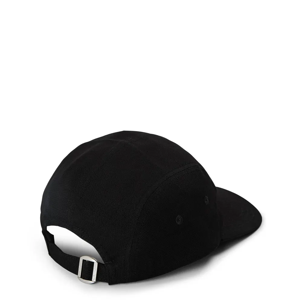 Maison Kitsune Men's Handwriting Baseball Cap in Black, additional product view 2