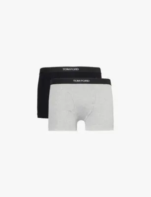 TOM FORD Branded-waistband pack of two stretch-cotton trunks