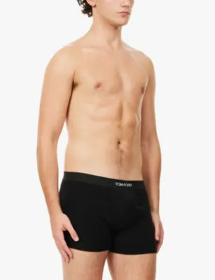 TOM FORD Branded-waistband pack of two stretch-cotton trunks detail 2