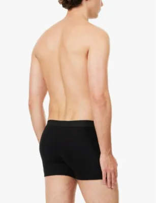 TOM FORD Branded-waistband pack of two stretch-cotton trunks detail 3