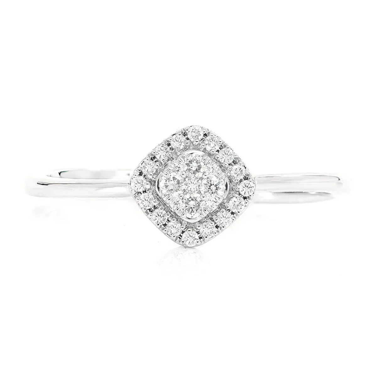 For Him Rhombus Diamond Halo Ring in White Gold / Lab Grown Diamond – Ring