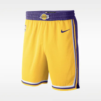 Nike Los Angeles Lakers Icon Edition Men's Nike NBA Swingman Shorts - Amarillo/Field Purple/White/Field Purple