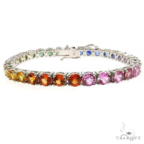 PIA - For Him GEMSTONES 50 Pt Rainbow Sapphire Tennis Bracelet 68276