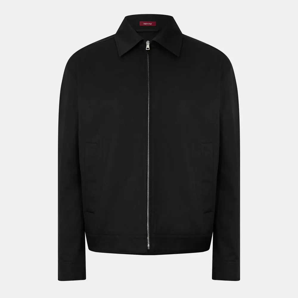Gucci Men's Cotton Twill Long Sleeve Harrington Jacket