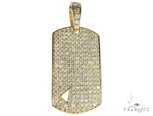 RINA - For Him FACTORY Diamond Triangle Dog Tag Pendant 45572 in Rose Gold – Pendant
