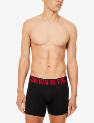 CALVIN KLEIN Intense Power Pack of Three Cotton-Jersey Boxer Briefs detail 2