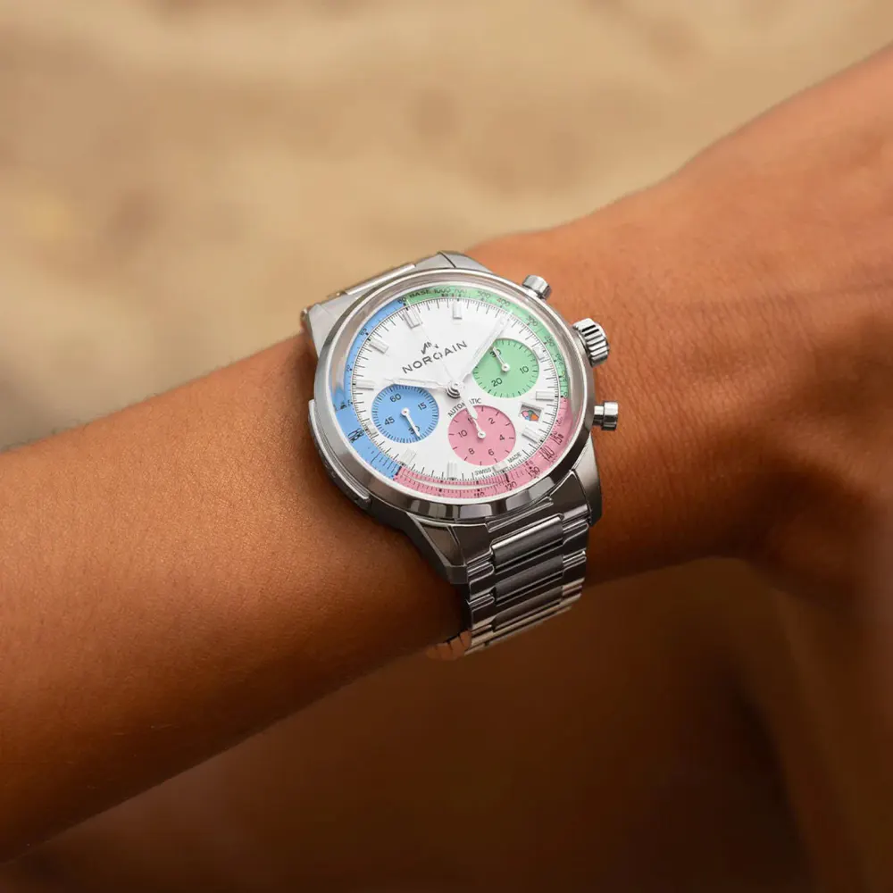 NORQAIN Freedom Chrono Enjoy Life "Ice Cream" 40mm in White, additional product view 2