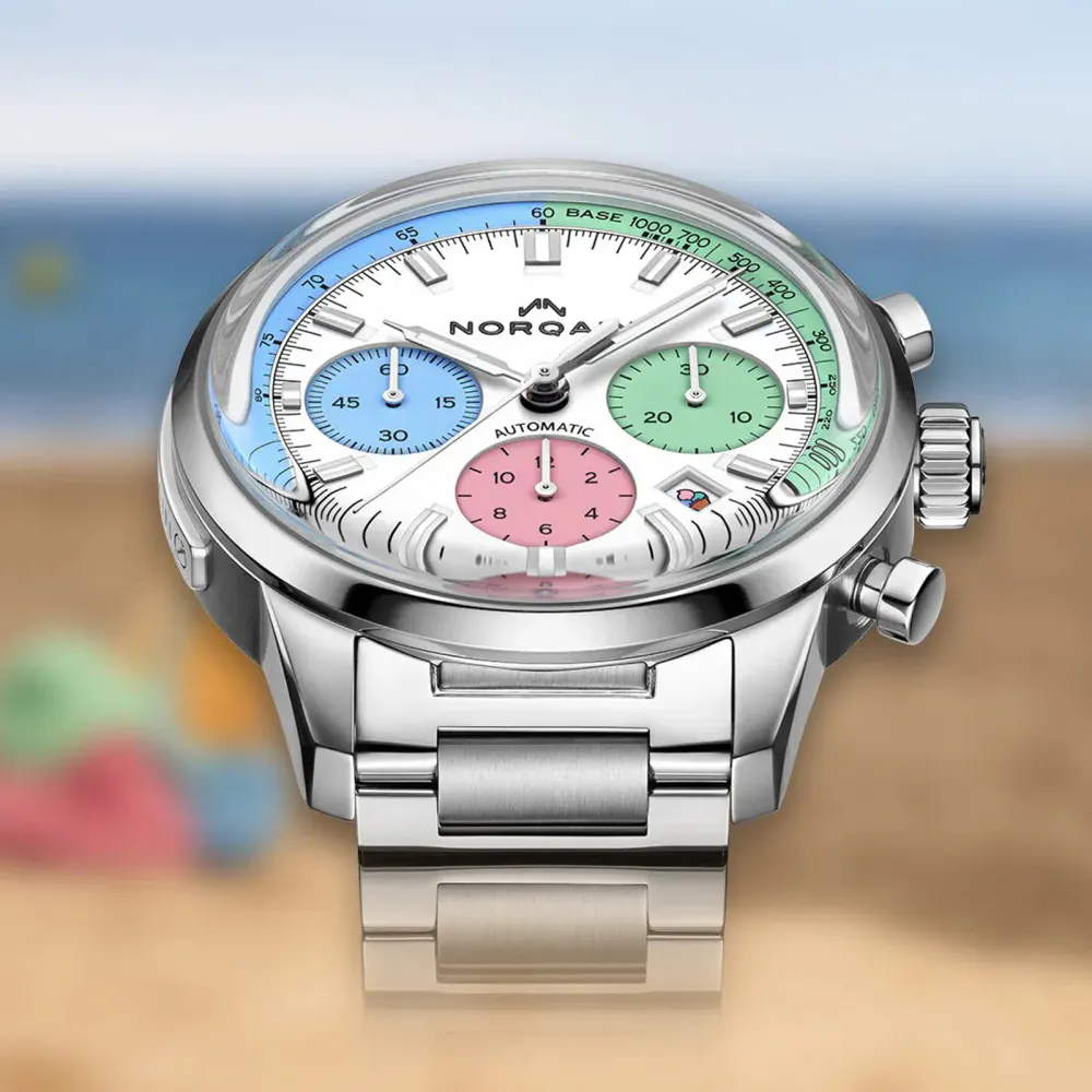 NORQAIN Freedom Chrono Enjoy Life "Ice Cream" 40mm in White, additional product view 3