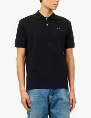 COMME DES GARCONS PLAY Small Logo Cotton Polo Shirt detail 3