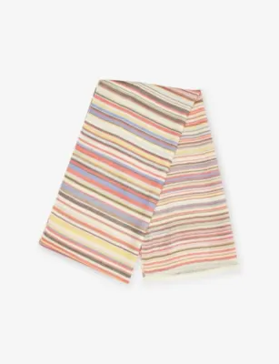 PAUL SMITH Signature Stripe-Pattern Wool and Silk-Blend Scarf