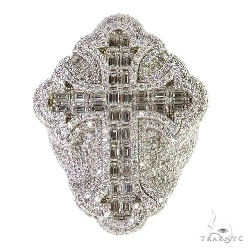 RINA - For Him CUSTOM CVD Emerald Cut Diamond Cross Ring 68822 in Rose Gold / 10 – Ring