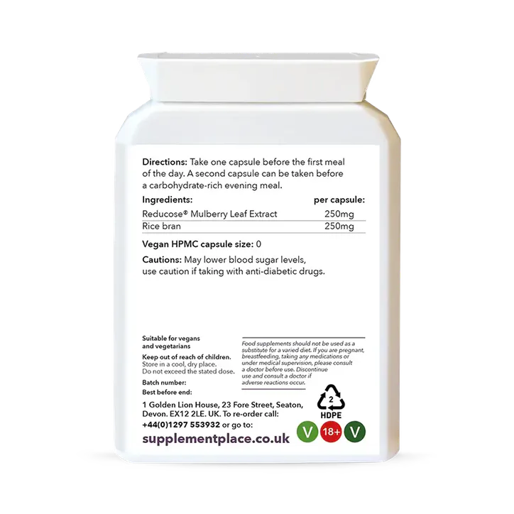 Supplement Place Reduose® Mulberry Leaf Extract 250mg | 60 Capsules, additional product view 2