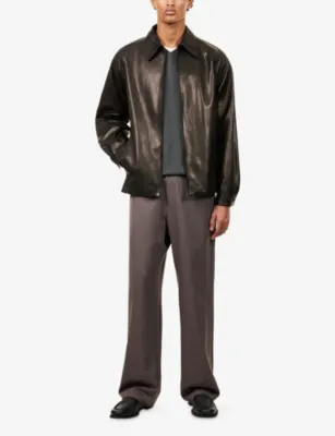 THE ROW Mount Raglan-Sleeve Leather Jacket detail 2