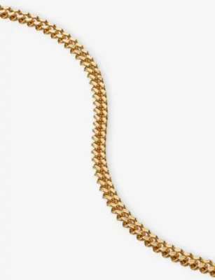 TOM WOOD Curb M 18ct Gold-Plated 925 Sterling Silver Bracelet - 7in detail 3