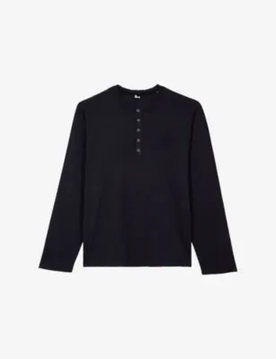 THE KOOPLES Logo-Embroidered Long-Sleeve Cotton T-Shirt