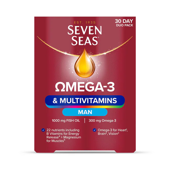 Seven Seas Omega-3 & Multivitamins Man 30 Tablets & 30 Capsules (1 Month Supply) – Vitamins & Supplements > Vitamins > Multivitamins > Men's Multivitamins