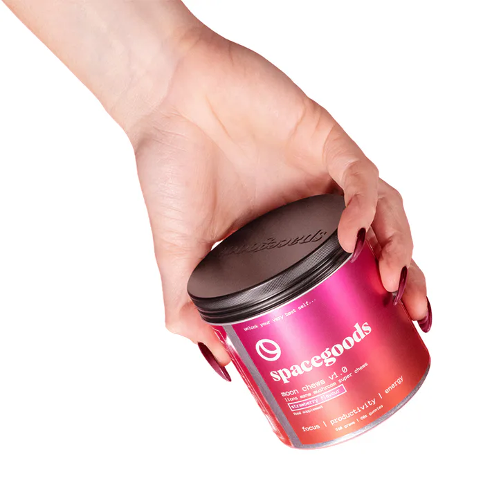 Spacegoods Mushroom Moon Chews Strawberry 60 Gummies, additional product view 2