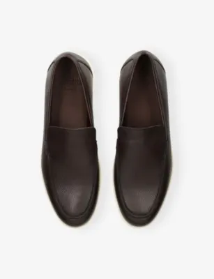 LOAKE Tuscany Slip-On Leather Loafers - EUR 44 / 10 UK MEN in Dark Brown, additional product view 2