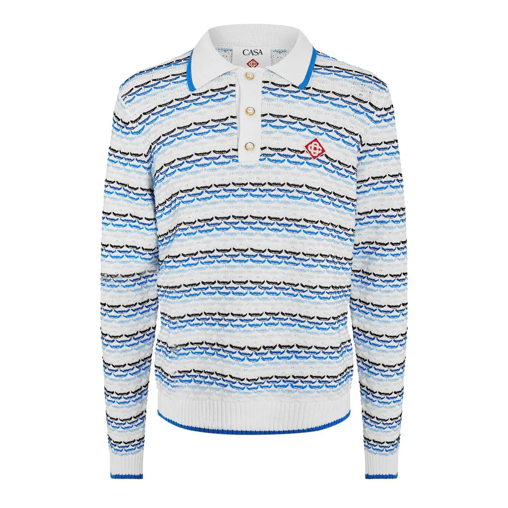 Casablanca Men's Long Sleeve Polo Shirt