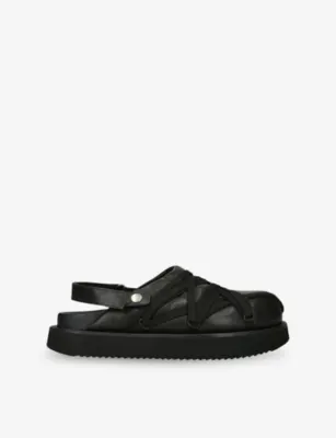 RICK OWENS Megalace Leather Mules - EUR 43 / 9 UK MEN in BLACK – Mens | Casual shoes | Slip on