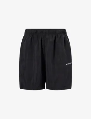 MKI MIYUKI-ZOKU Logo-Embroidered Wide-Leg Cupro-Blend Shorts