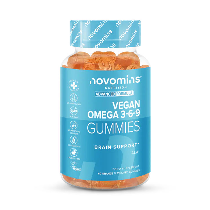 Novomins Vegan Omega 3-6-9 Orange Flavoured 60 Gummies