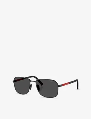 PRADA LINEA ROSSA PR A51S square-frame metal sunglasses detail 2