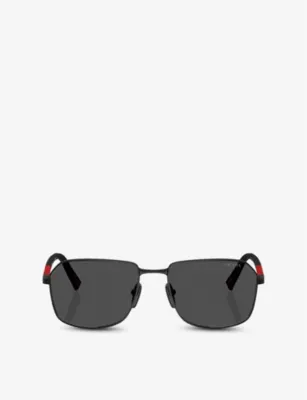 PRADA LINEA ROSSA PR A51S square-frame metal sunglasses