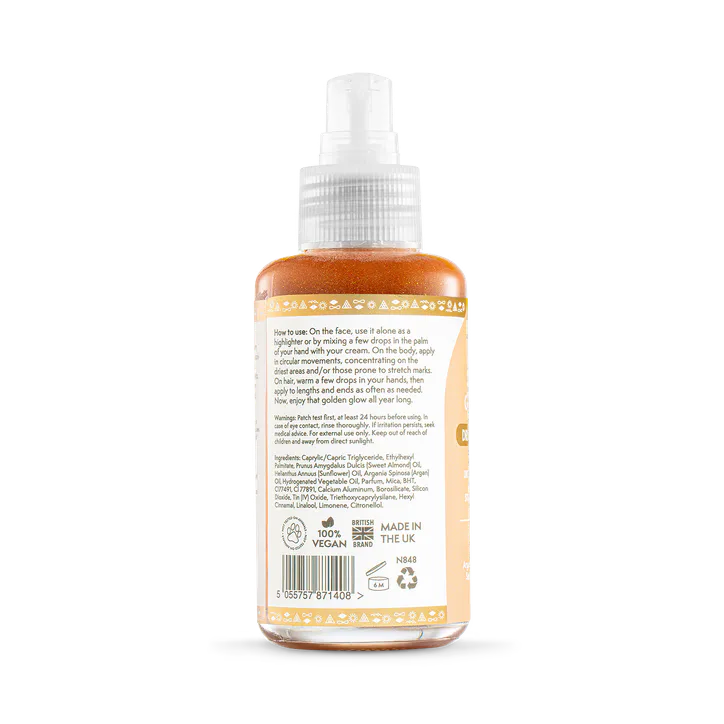 Nature Spell Go For Gold Dry Shimmering Oil 100ml detail 2