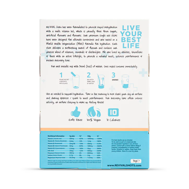REVIVAL Rehydration & Recovery ZERO - Peach Iced Tea 14 pack detail 3