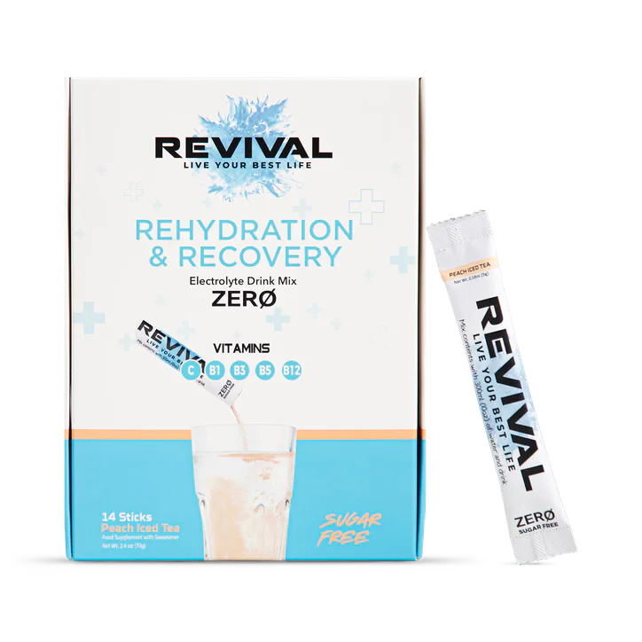 REVIVAL Rehydration & Recovery ZERO - Peach Iced Tea 14 pack