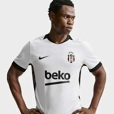 Nike Beşiktaş J.K. 2026/27 Home Men's Nike Dri-FIT Football Replica Shirt - White/White/Black/Black