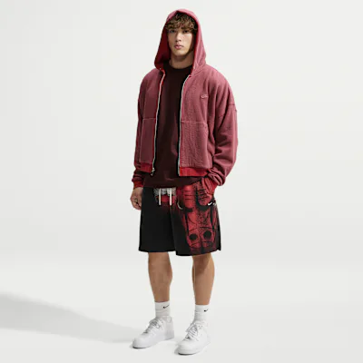 Nike Chicago Bulls Standard Issue Nike Men's Fleece Basketball Shorts - Black/White