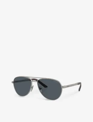 PRADA PR A54S pilot-frame metal sunglasses detail 2