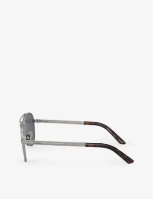 PRADA PR A54S pilot-frame metal sunglasses detail 3