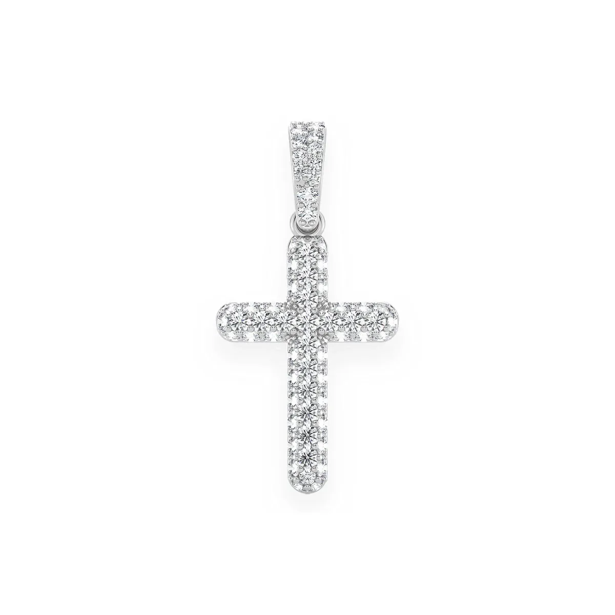 For Him Bubbly Diamond Cross Pendant in 0.50ctw / White Gold / Natural Diamond – Pendant